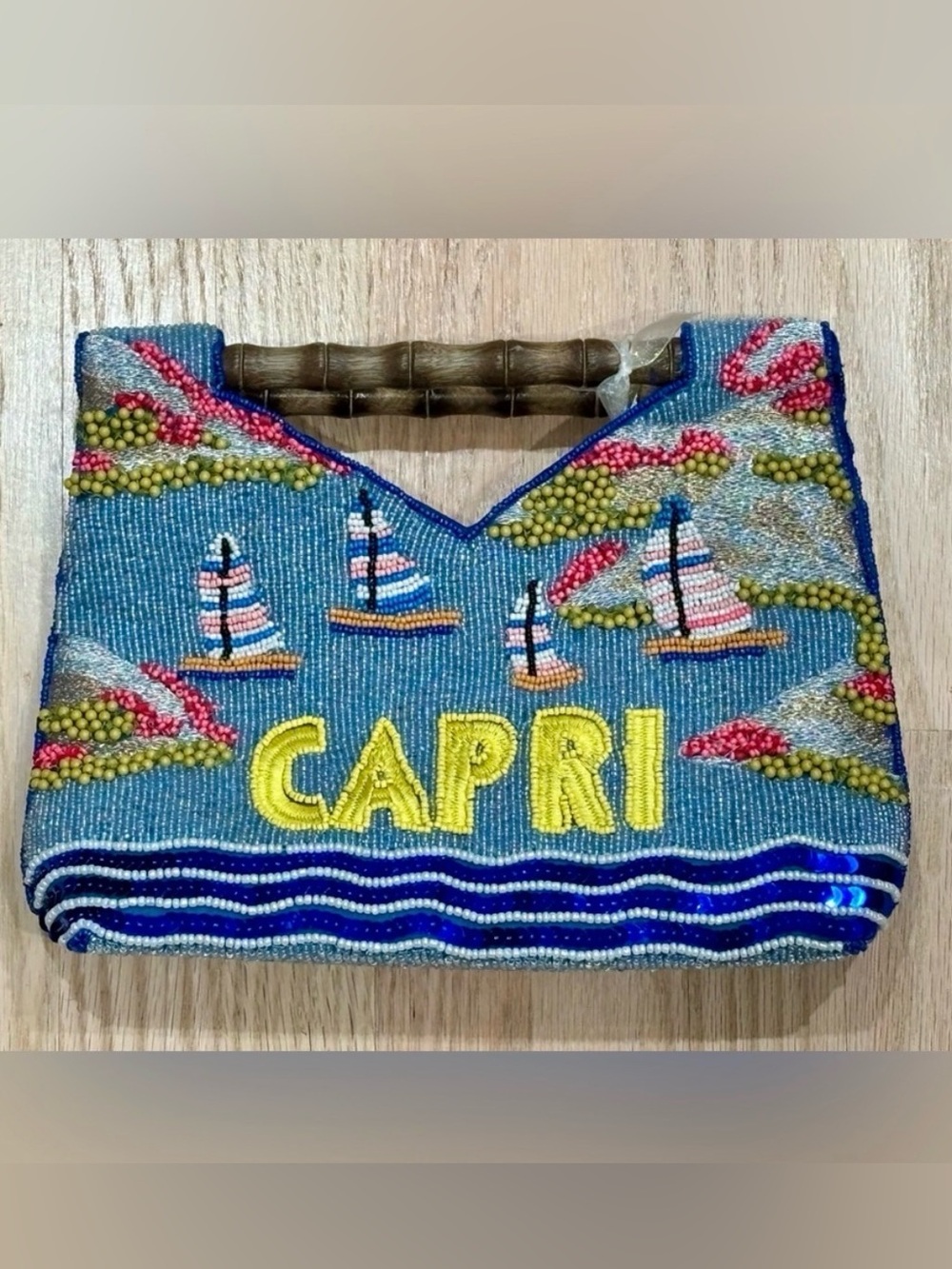 NWT Beaded Made in India Capri bag